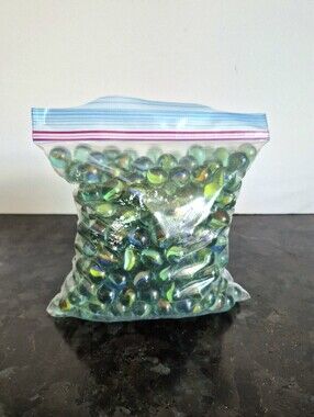 Vintage Glass Marbles, Cat-Eyes, Half Inch, 340+ Marbles